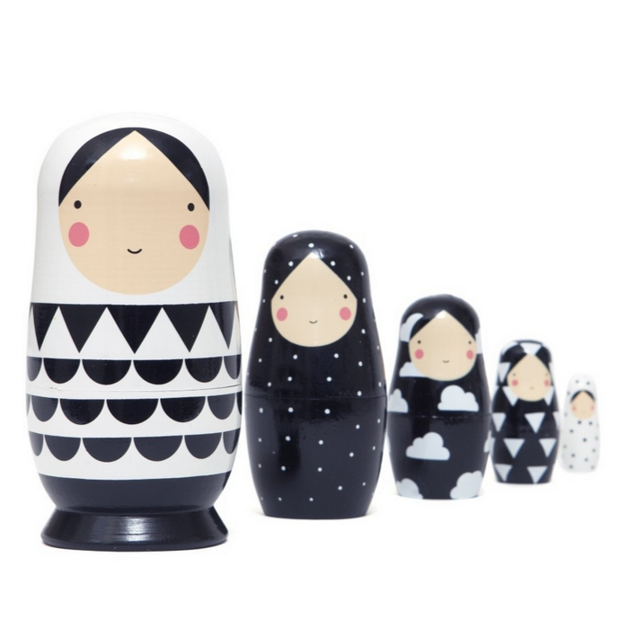 Black and White Nesting Dolls