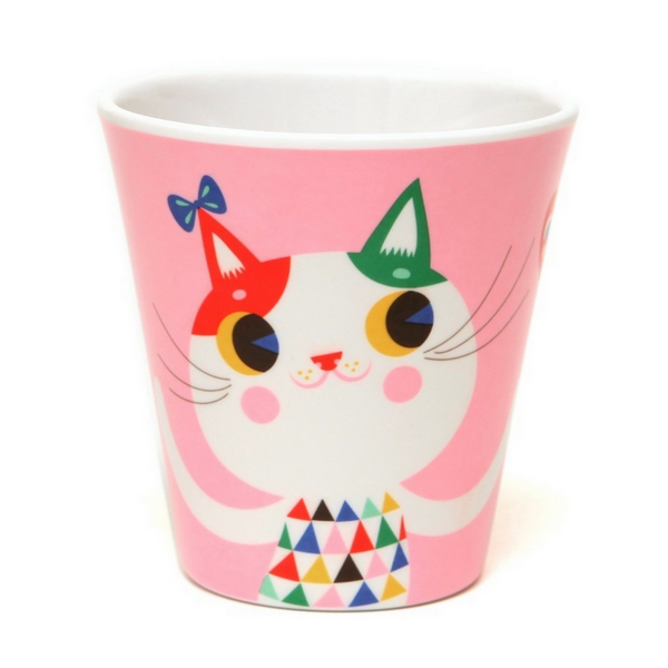 Pink Cats Melamine Cup -Helen Dardik