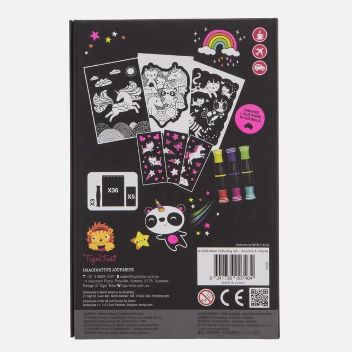 back of box showing contents