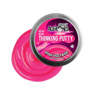 neon pink putty next to container