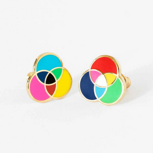 colorful circle earrings