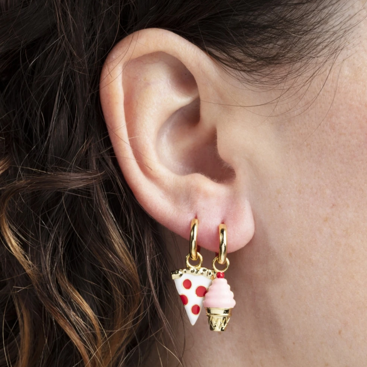 earrings on ear