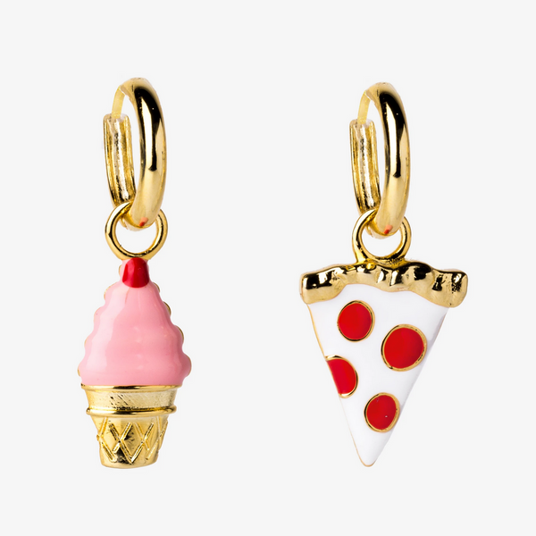pizza and ice cream earrings