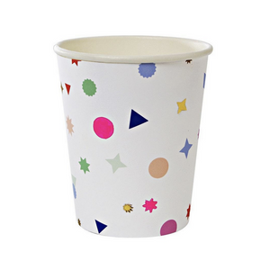 colorful shapes on white cup