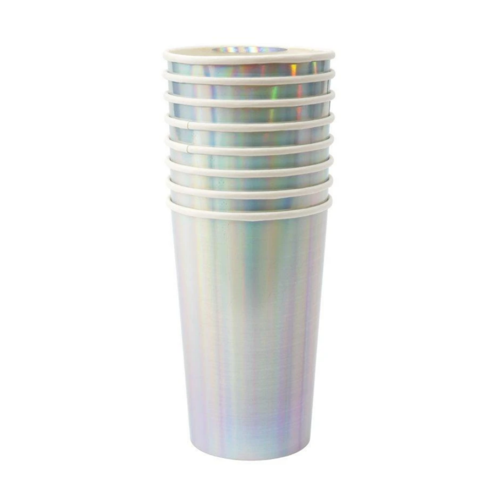 Silver Holographic Highball Cups (pk8)