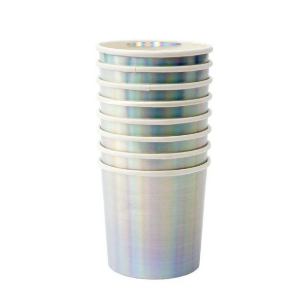 Silver Holographic Tumbler Cups (pk8)