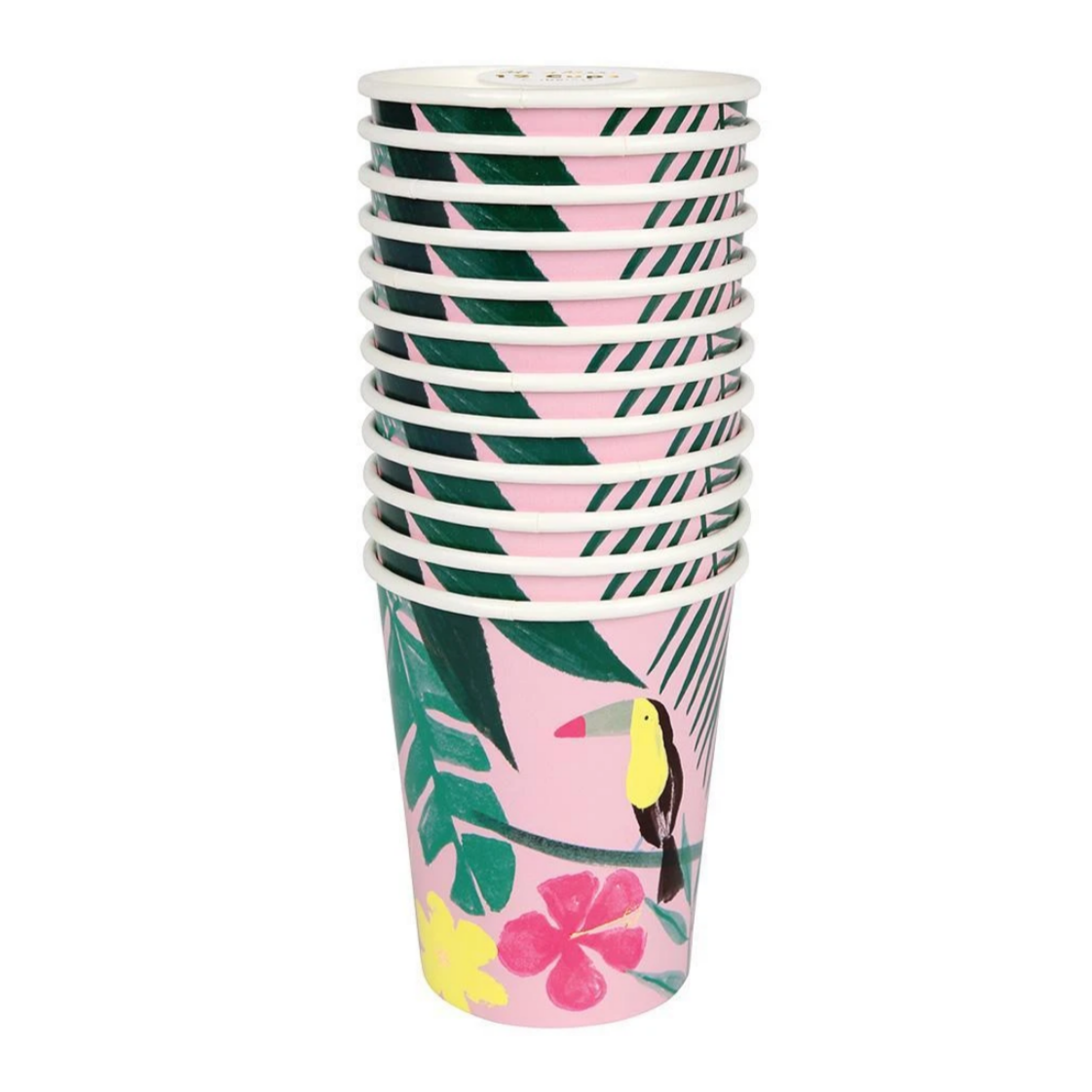 Pink Tropical Toucan Cups (pk12)