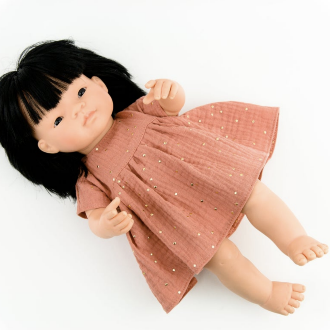 Marsala Muslin Dress: fits 15" Miniland Doll