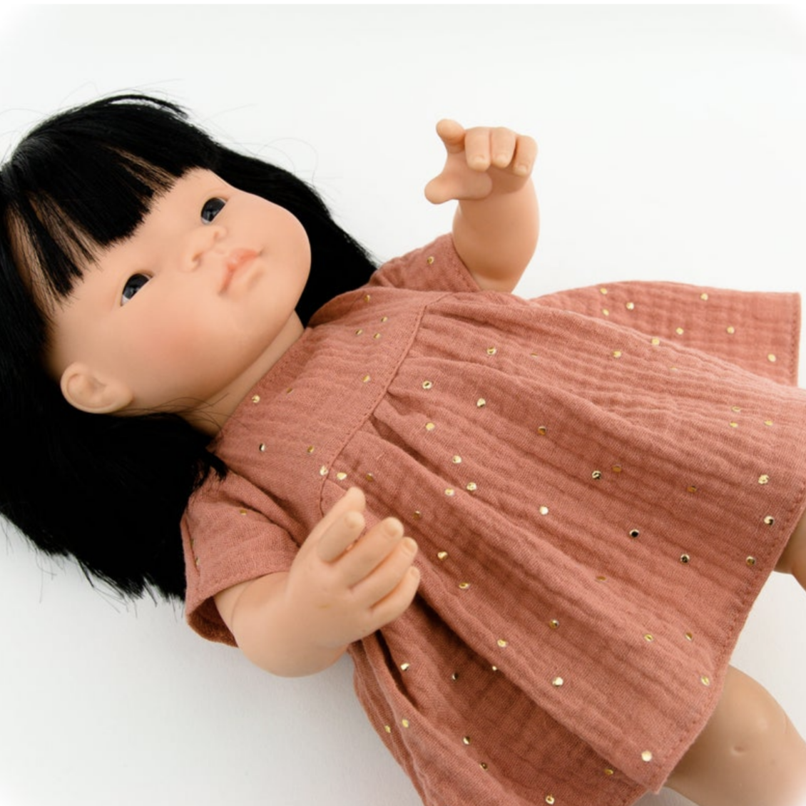 Marsala Muslin Dress: fits 15" Miniland Doll