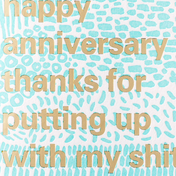 Thanks For Putting Up With My Shit Card -anniversary off color