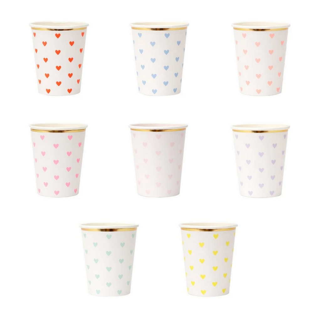 Pastel Palette Heart Cups (pk 8)