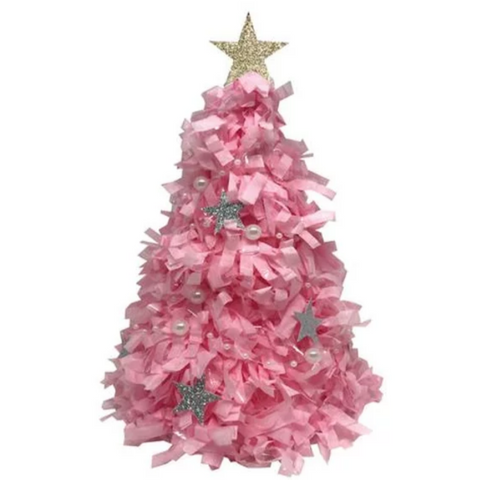 Pink Christmas Tree Tabletop Piñata