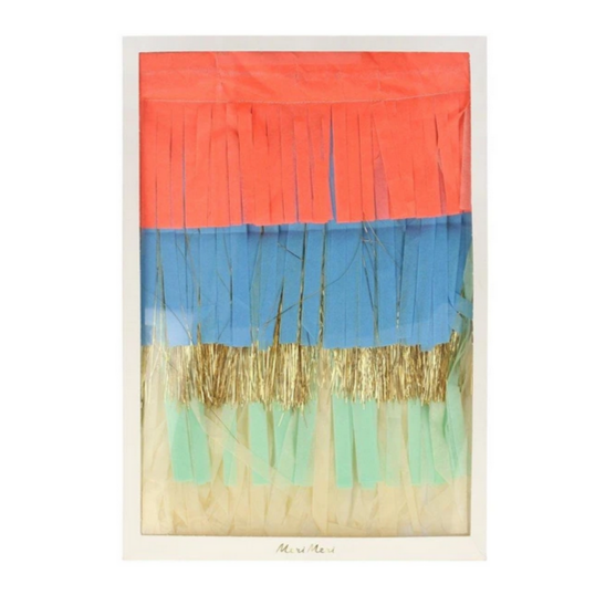 colorful paper fringe garland in box