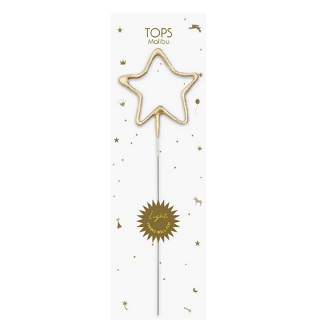 gold star sparkler in packaging