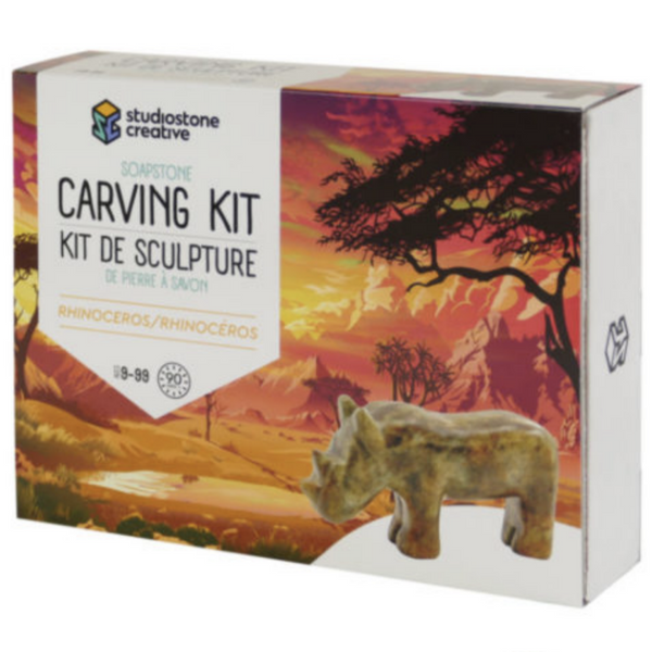Soapstone Carving Kit -Rhinoceros 8yrs+