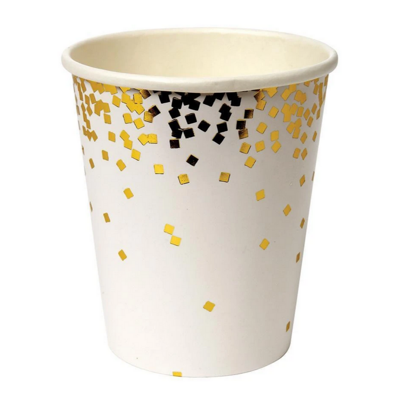 Gold Confetti Cups (pk8)