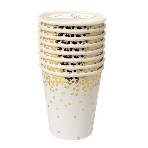 Gold Confetti Cups (pk8)