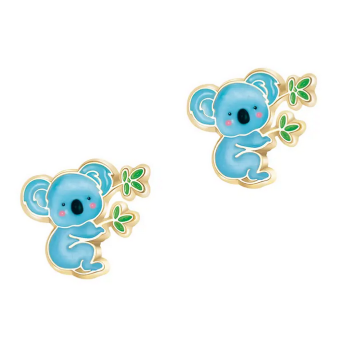 Blue koala earrings