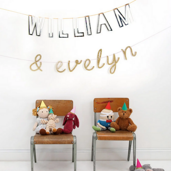 Gold Glitter Alphabet Bunting Letters