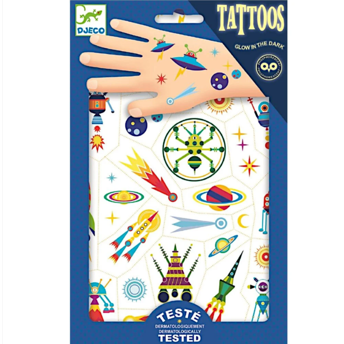 Space Oddity Glow Tattoos