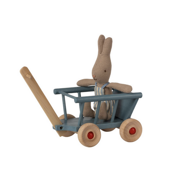 rabbit riding in wagon