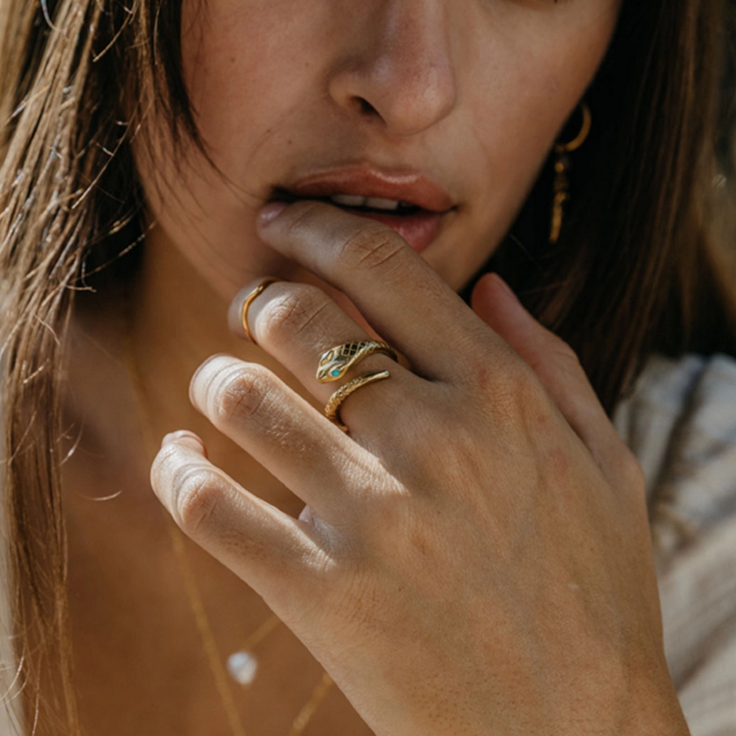 Victorian Snake Ring - Turquoise