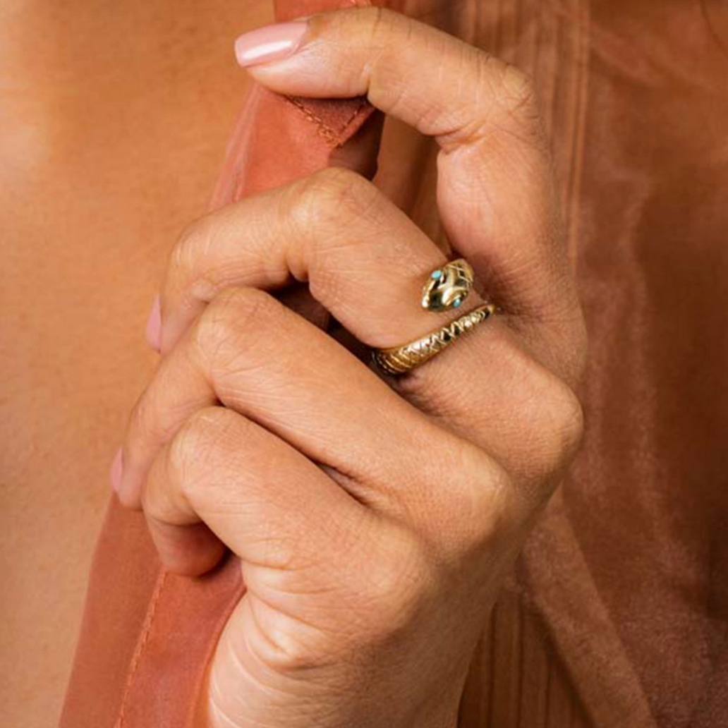 Victorian Snake Ring - Turquoise