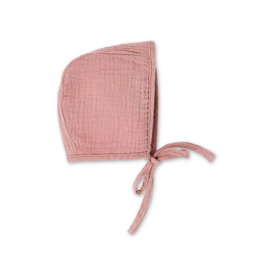 Organic Muslin Bonnet - Terra Cotta