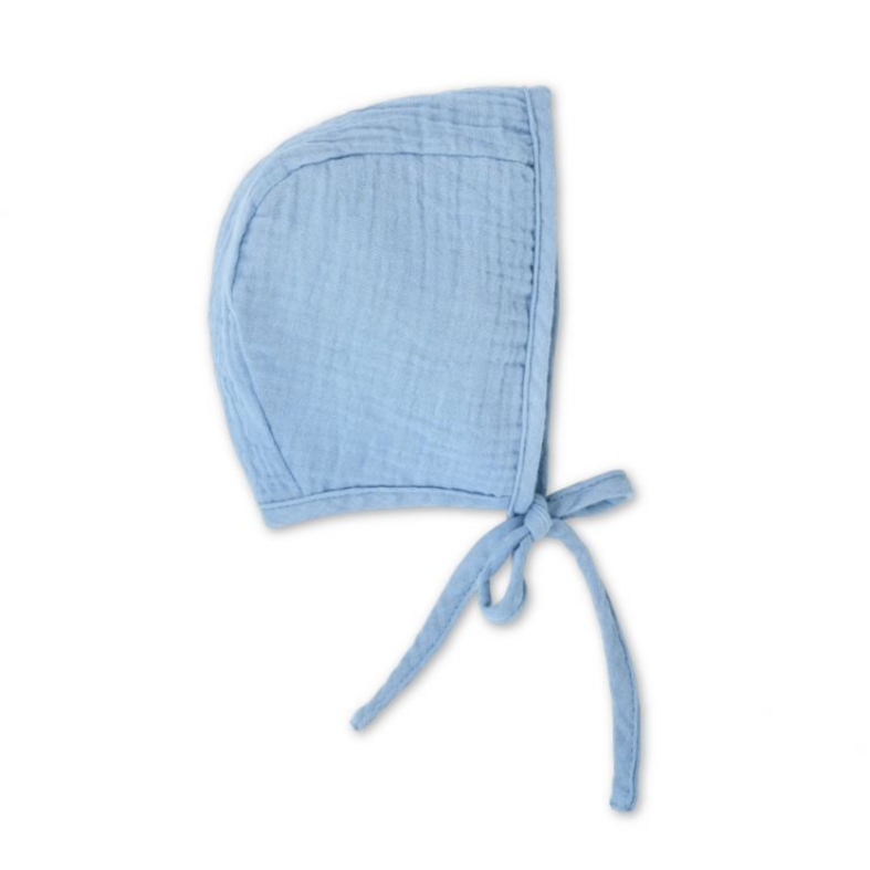 Organic Muslin Bonnet - Blue