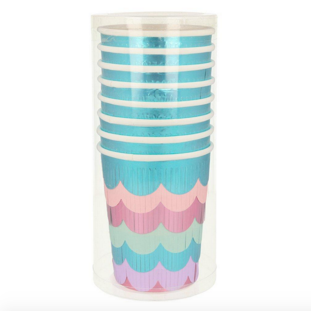 stack of cups in plastic packaging