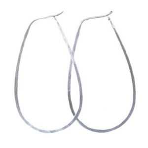 large silver hammered hoops 