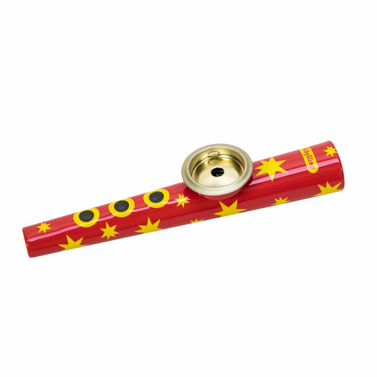 red kazoo featuring yellow stars