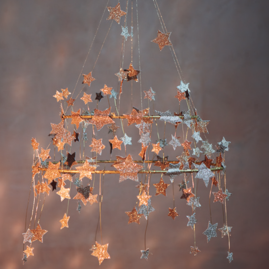 Gold Sparkle Star Chandelier