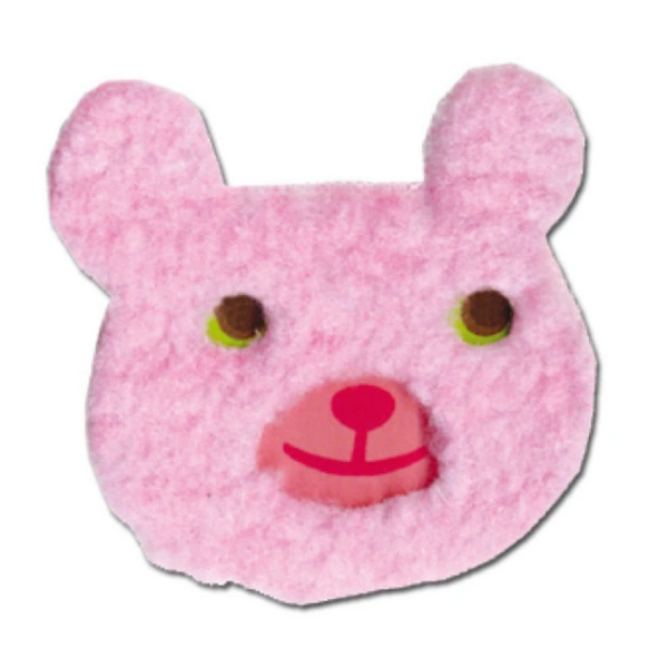 pink fuzzy bear sticker 