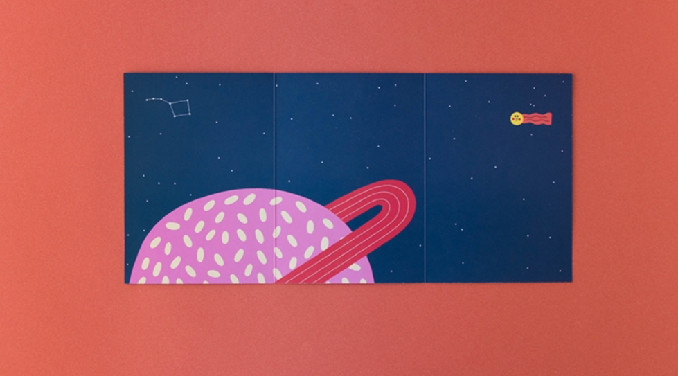 space scene where stickers can be placed
