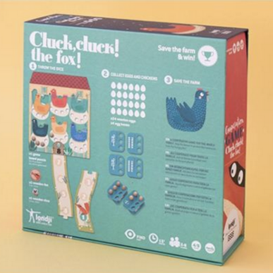 Cluck Cluck the Fox! Board Game 4yrs+