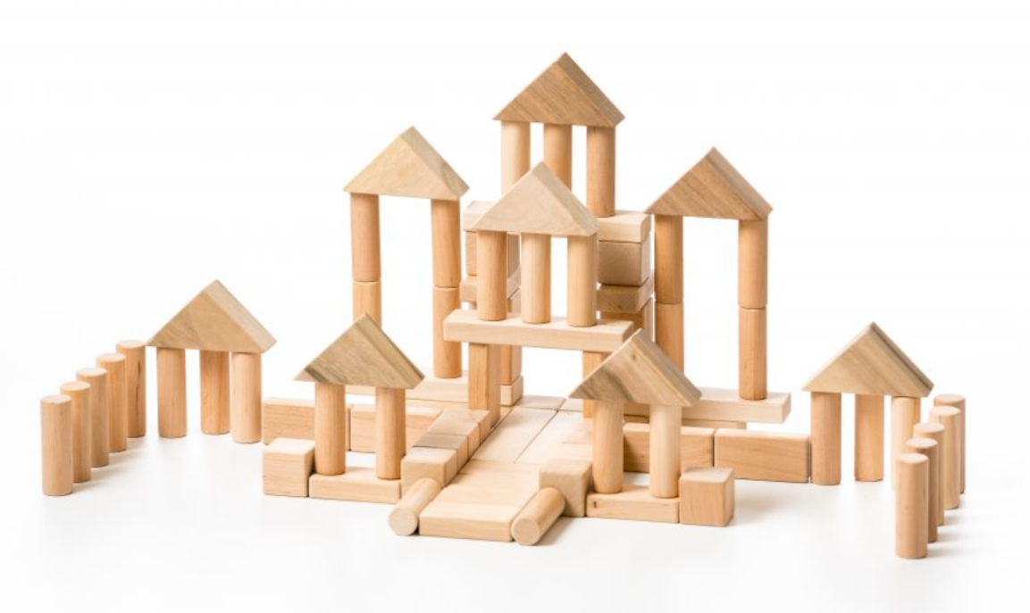 wooden blocks building palace