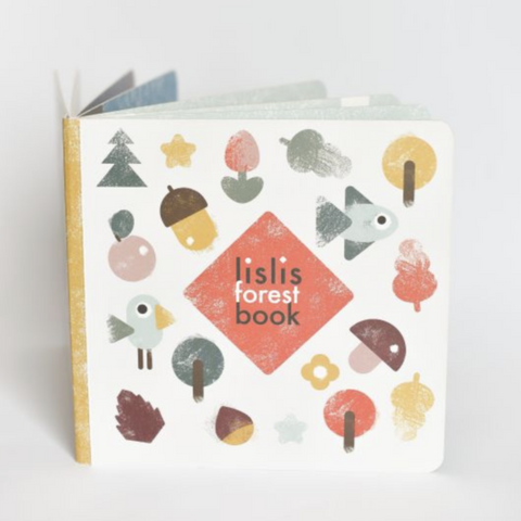 book with trees, flowers, bird, fish and mushroom