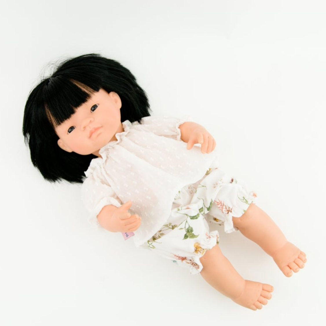 Plumeti Cotton Blouse with Floral Bloomers: fits 15" Miniland Doll