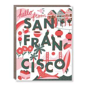 card with San Francisco icons that says "
