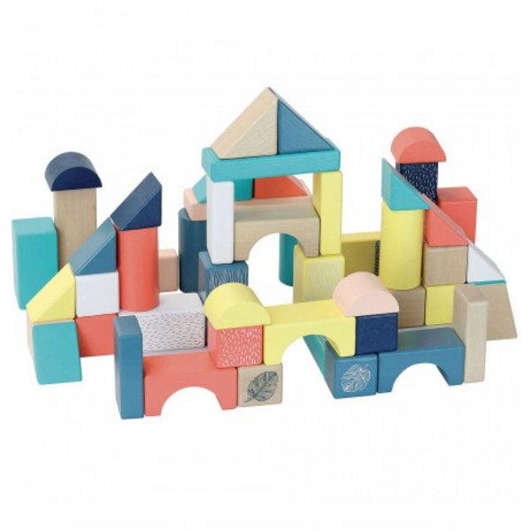 Wooden Blocks in Barrel -54 pcs 2yrs+