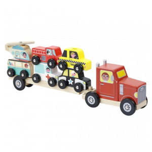 Truck and Trailer with Cars Stacker