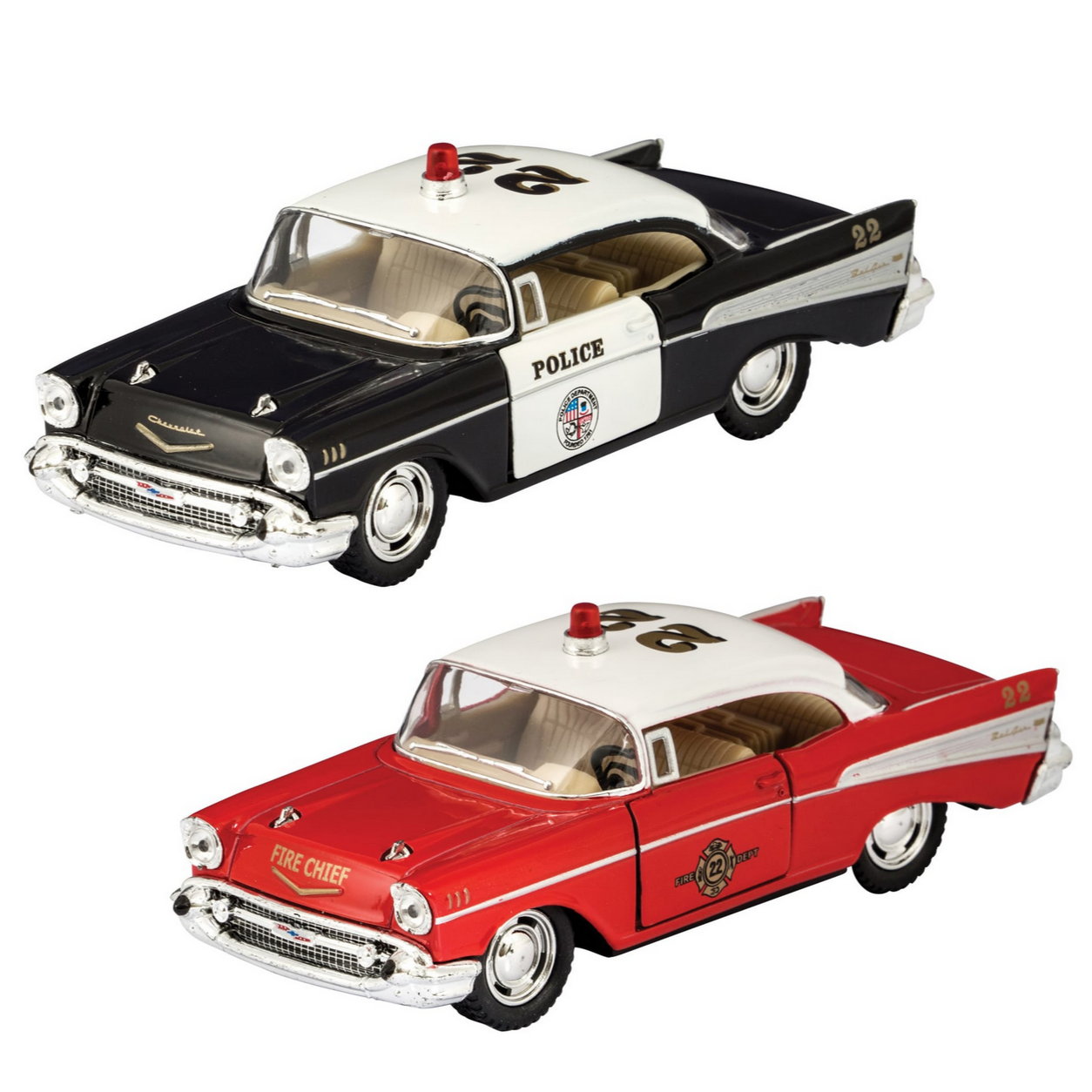 Diecast Fire or Police 1957 Chevrolet Bel Air