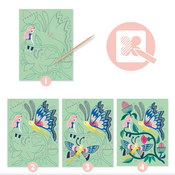 Scratch Boards -Fantasy Garden 6-11yrs