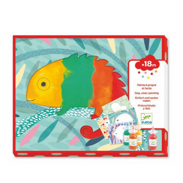 painting set box with chameleon