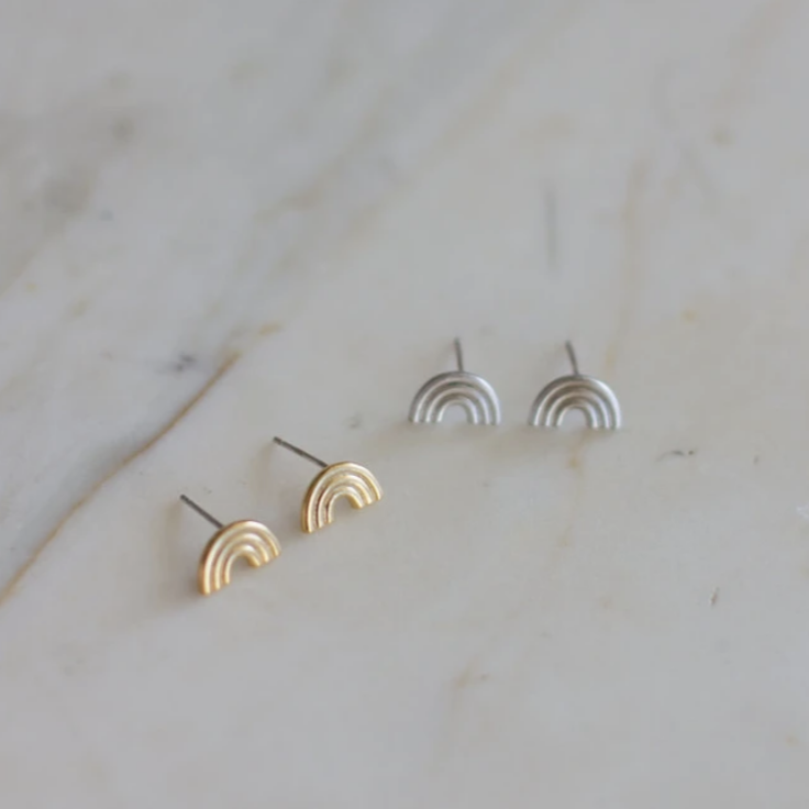 Petite Rainbow Studs -gold or silver