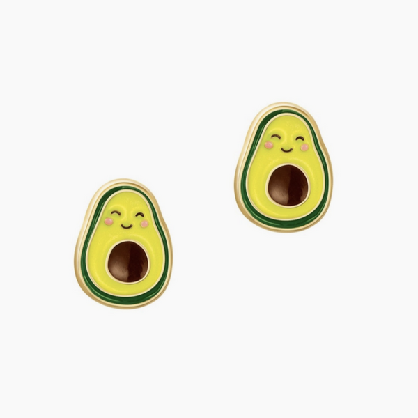 smiling avocado stud earrings
