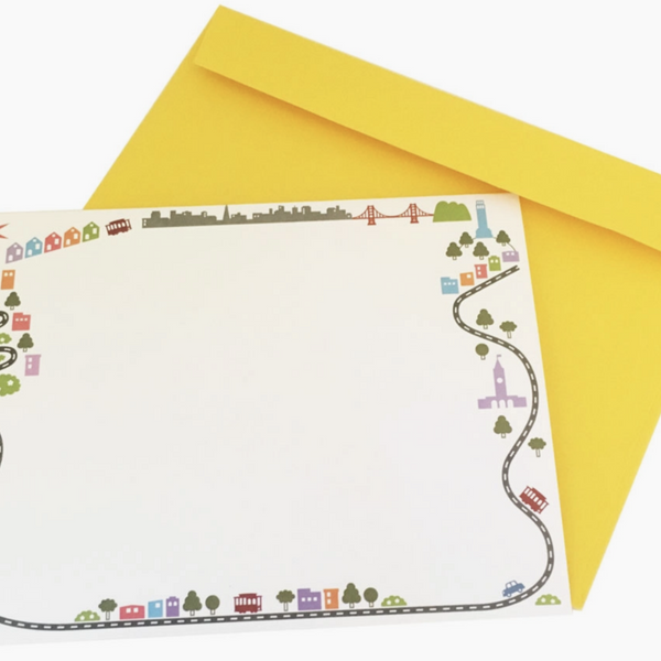 paper card and yellow envelope you can write on when sending puzzle as a card