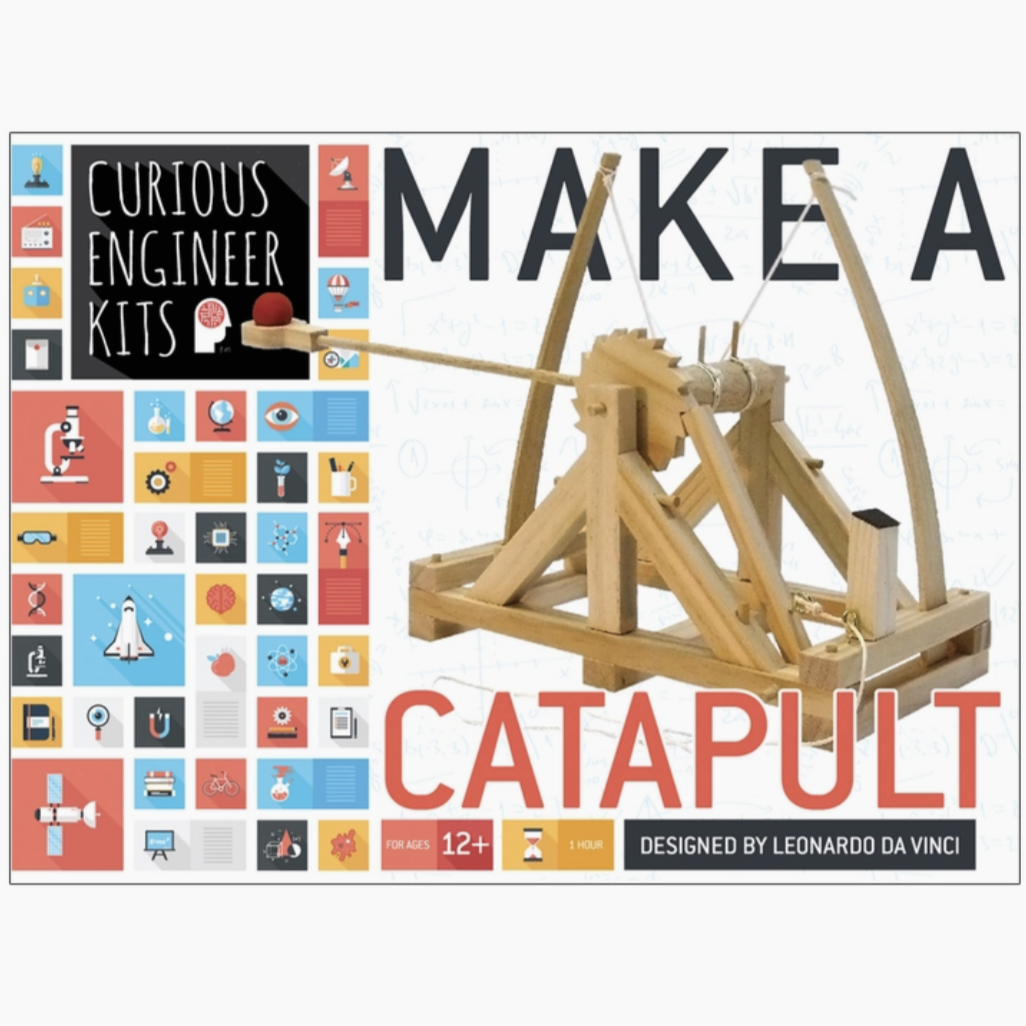 different side of box of wooden catapult pictured on box