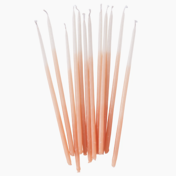 Tall Peach Ombre Beeswax Birthday Candles